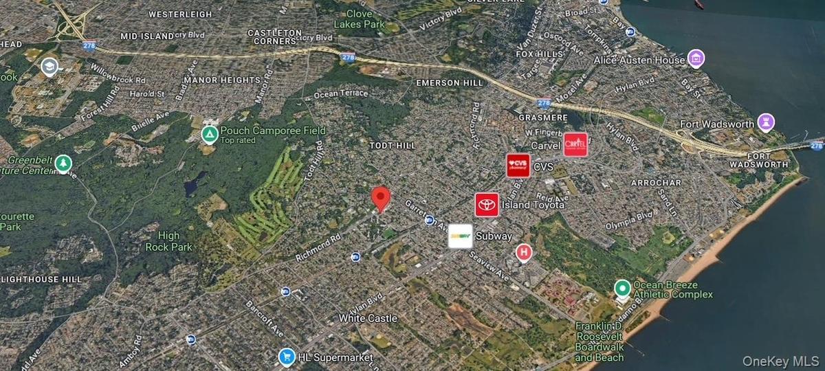 Aerial map of property and surrounding area