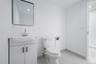 Bathroom featuring vanity and light tile patterned flooring