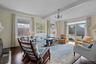 Living Room with crown molding and hardwood floors.