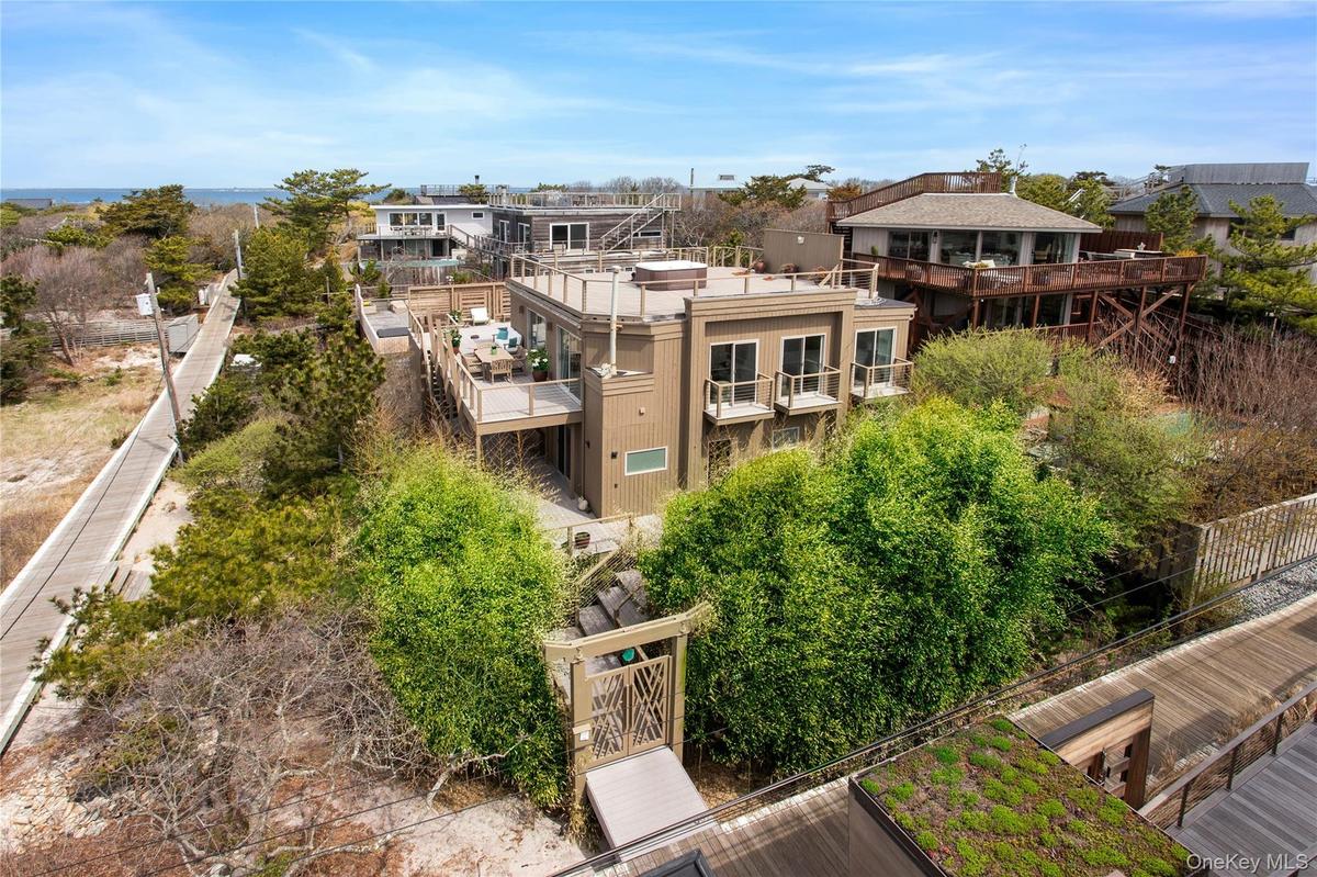 Aerial perspective of suburban area