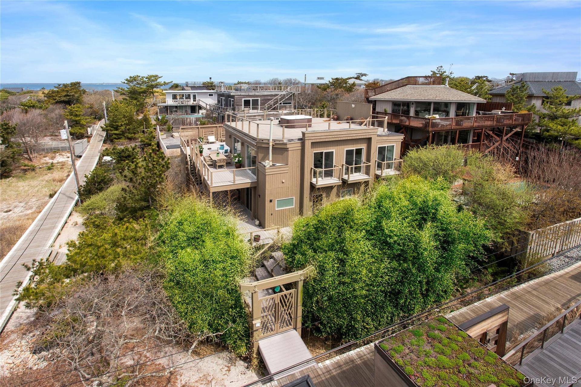 Aerial perspective of suburban area