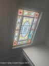 Detailed view of stained glass skylight