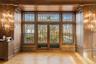 leaded glass frech door access to patio