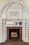 Intricately carved fireplace
