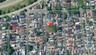 Aerial view of property's location with property parcel outlined