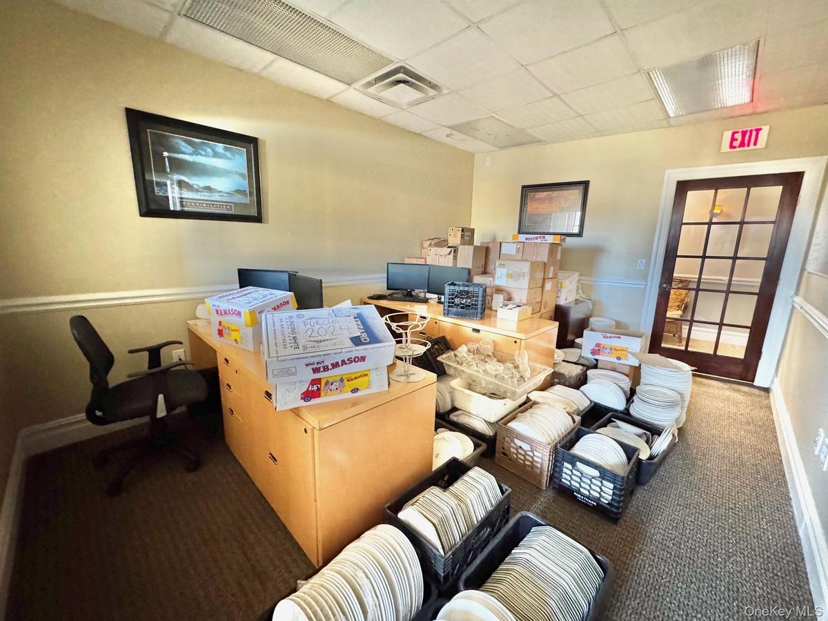 Office with a drop ceiling
