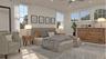 Bedroom featuring a ceiling fan, recessed lighting, light colored carpet, and crown molding