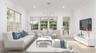 Living room with ornamental molding, recessed lighting, a notable chandelier, and light wood finished floors