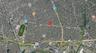 Aerial map of property and surrounding area