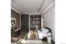 Bedroom featuring wood finished floors, a raised ceiling, and recessed lighting