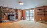 Family room with wood stove.