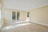 Unfurnished room with french doors, crown molding, recessed lighting, and light marble finish floors