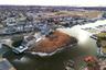 Aerial view of a nearby body of water