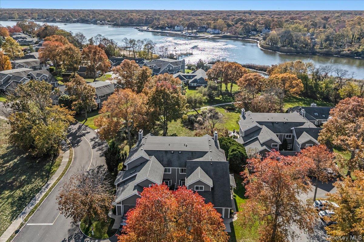Bird's eye view of a nearby body of water