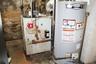 Utilities with gas water heater and a heating unit
