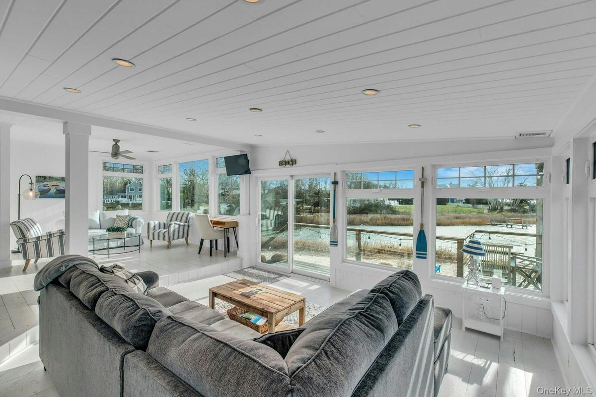 Sunroom / solarium featuring wood ceiling