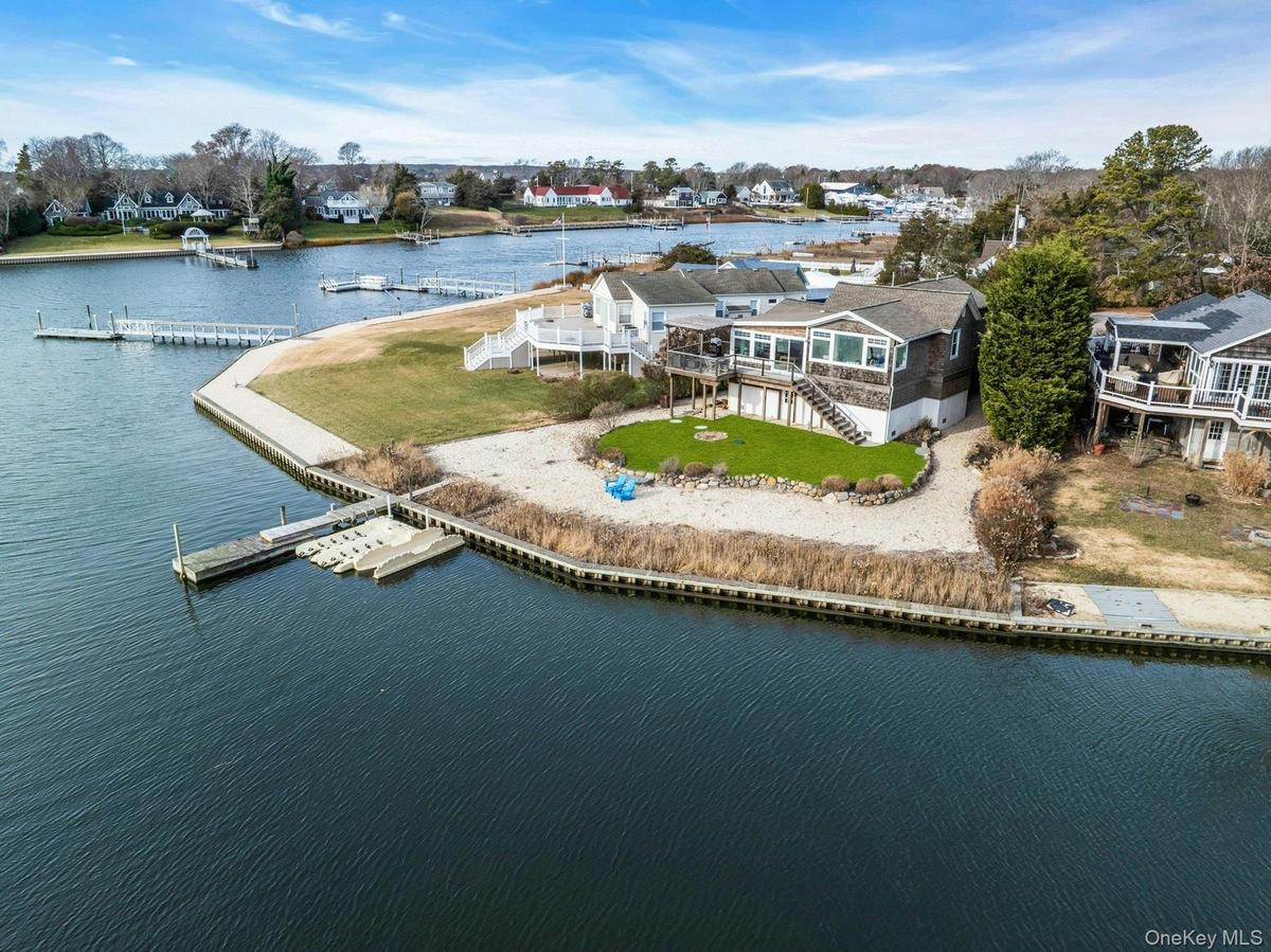Aerial view of a large body of water