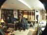 Tiled office space with recessed lighting