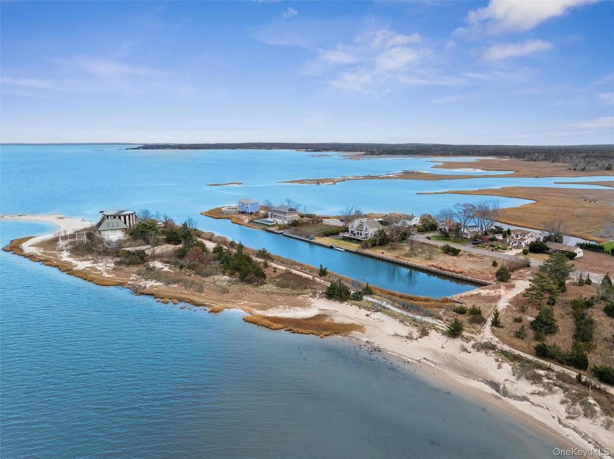 Drone / aerial view of a nearby body of water