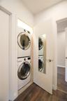 Laundry area with stacked washer