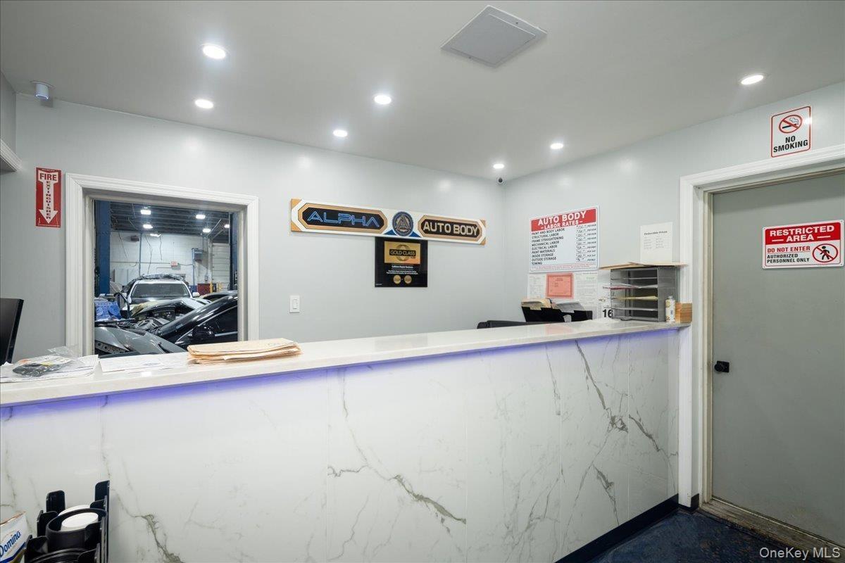 Reception area featuring recessed lighting