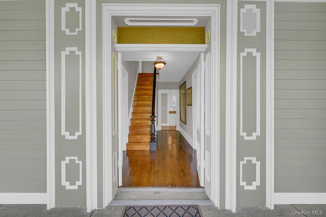 Center Hall Colonial Entrance From Porch
