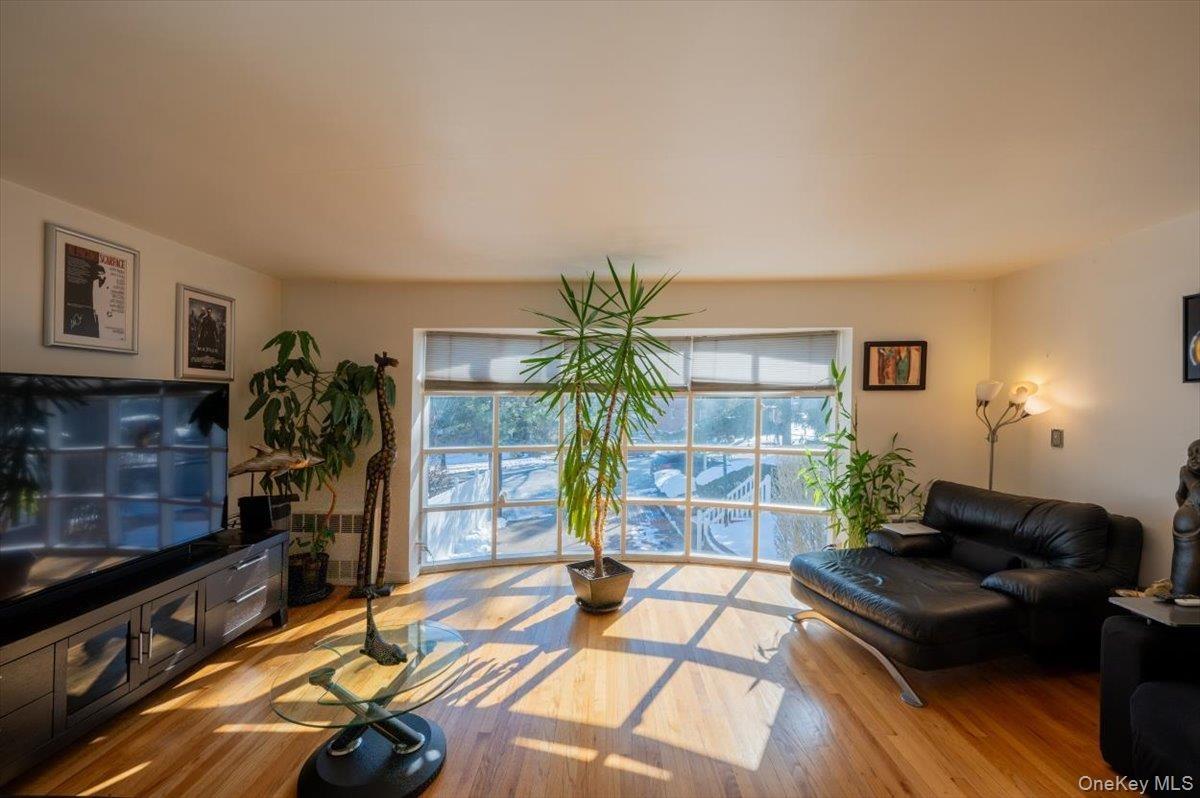 Living room with wood finished floors