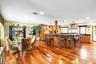 Dining space featuring light wood finished floors and recessed lighting
