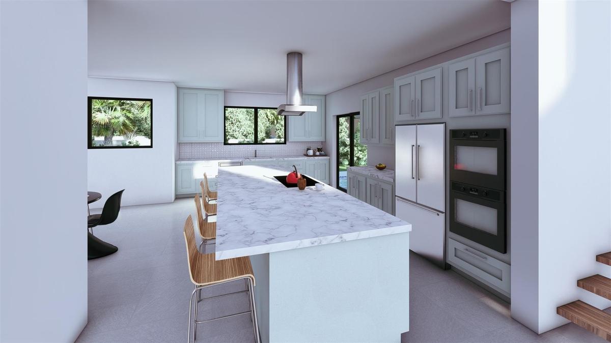 Renderings may include digital enhancements and/or virtual staging for illustrative purposes