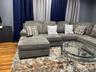 Living area with wood finished floors