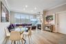 Open concept spacious living room into kitchen