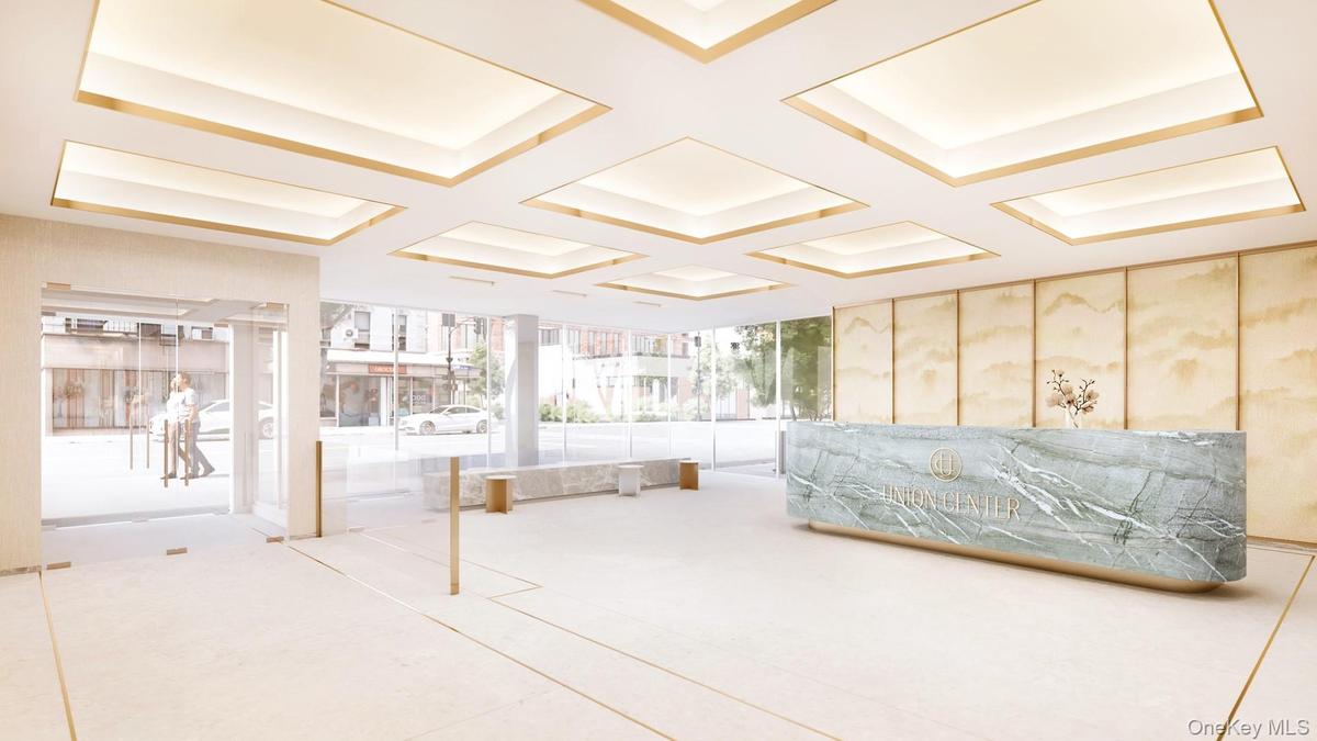 Unfurnished bedroom with coffered ceiling