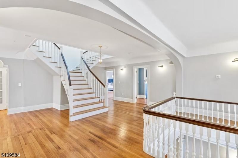 Staircase leading to third flr
