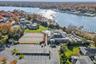 Bird's eye view of a nearby body of water
