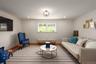 Living area featuring wood finished floors, baseboards, and recessed lighting