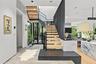 Front-to-back sightlines highlight the home’s scale and light.