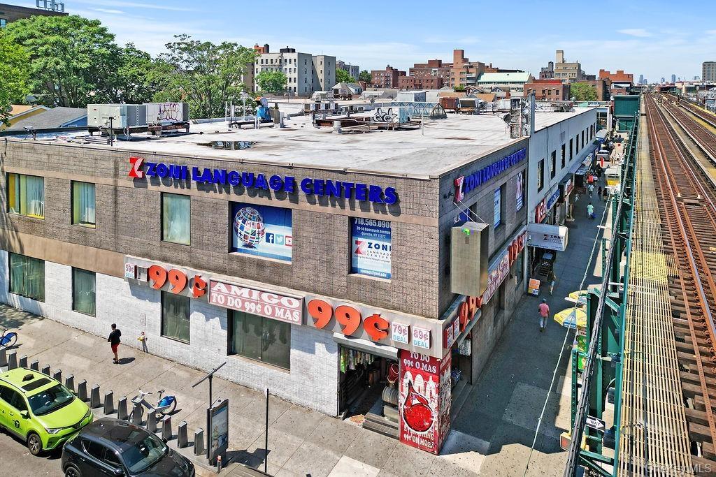 View of building exterior with a city view