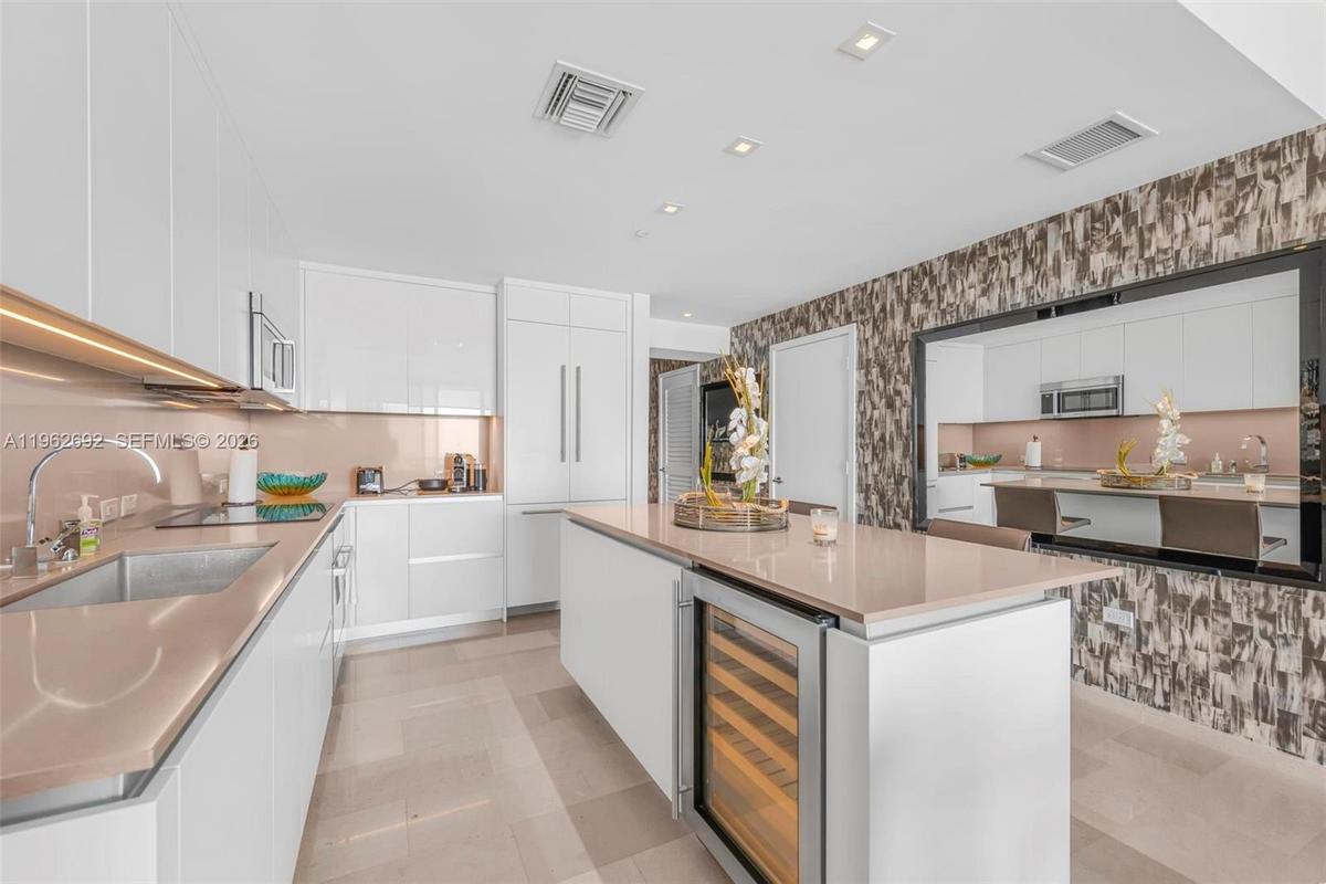 High end appliances including wine cooler