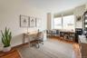 Office space with light wood-style floors