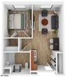 One bedroom floor plan