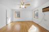 Freshly painted, refinished original hardwood oak flooring, traditional closet preserving vintage character