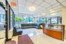 Reception with floor to ceiling windows