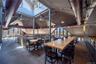 View of carpeted dining room