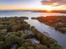 Bird's eye view of a large body of water