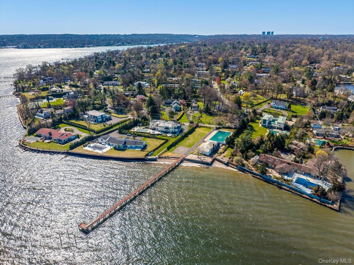 Drone / aerial view of a large body of water
