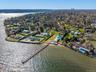 Drone / aerial view of a large body of water