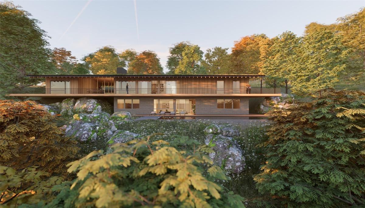 Rear view of house with a balcony