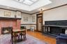 Gallery with atrium skylight,  fireplace & original oak floors