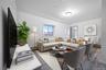 Living area featuring a baseboard radiator