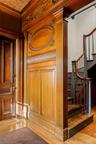 Detailed view of wood finished floors and ornamental molding